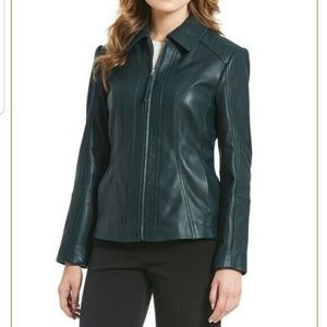 Preston & York Sz M LambSkin Black Leather Jacket